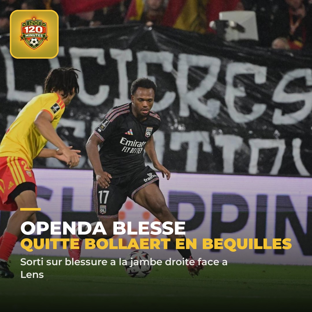 Grosse frayeur pour l'OL : Loïs Openda a quitté la pelouse de Bollaert en béquilles.