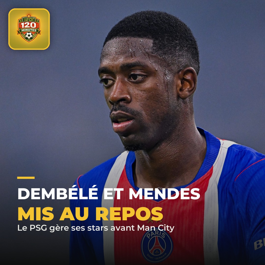 Repos surprise au PSG : dans un communiqué publié ce mercredi, le club annonce qu'Ousmane Dembélé et Nuno Mendes vont souffler quelques jours, décision prise en