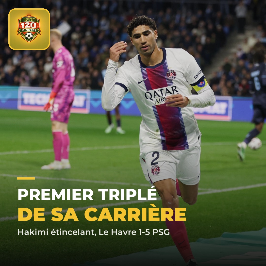 Hakimi inscrit le premier triplé de sa carrière, le PSG écrase Le Havre 5-1