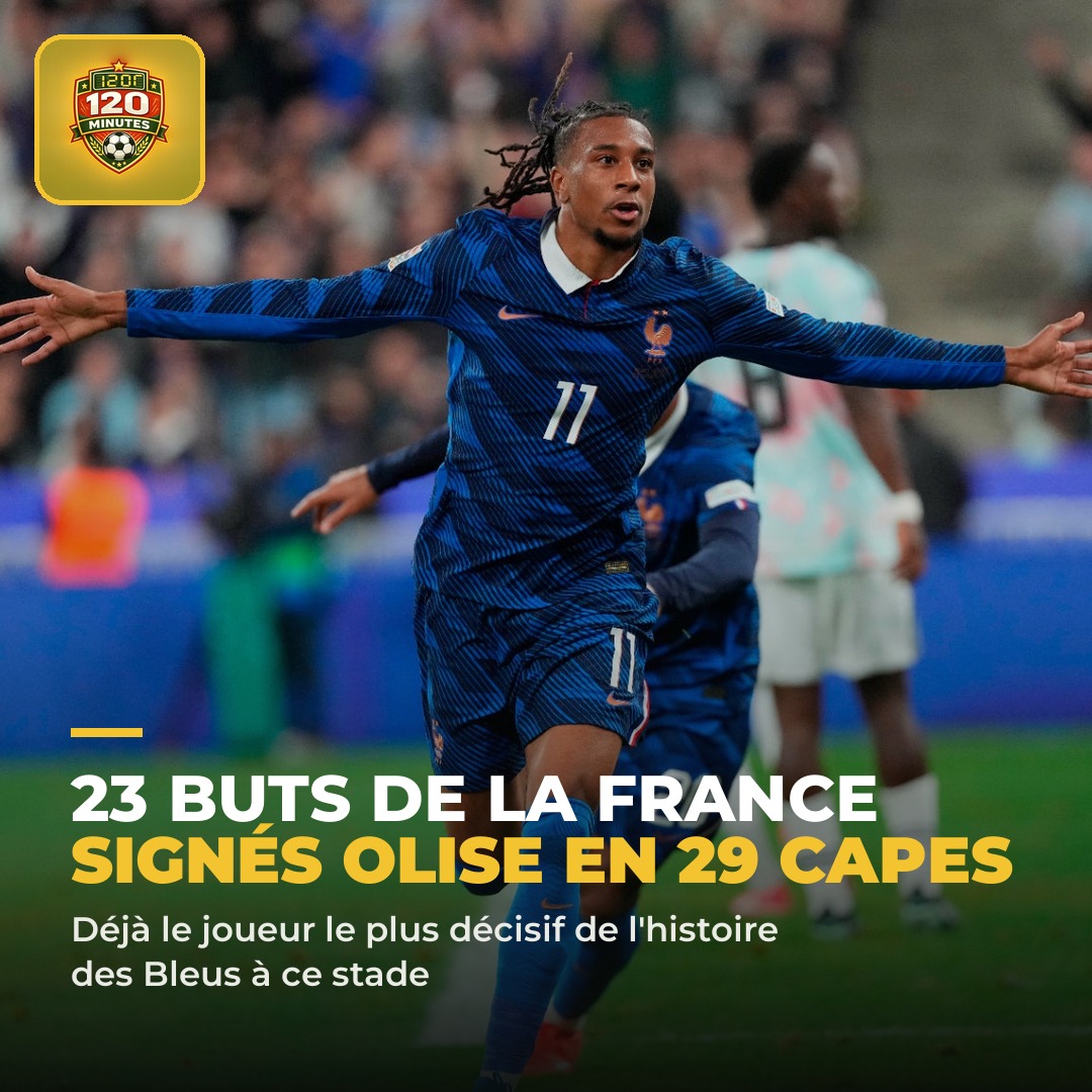 Du jamais vu dans l'histoire des Bleus : Michael Olise est impliqué sur 23 buts en seulement 29 sélections (11 buts, 12 passes décisives) !