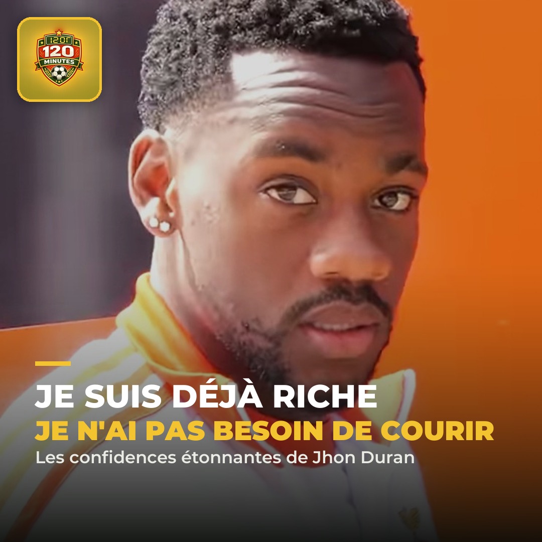 Je suis riche, pas besoin de courir : la réponse hallucinante de Jhon Duran à son ex-coéquipier Fred qui le poussait à s'entraîner plus.